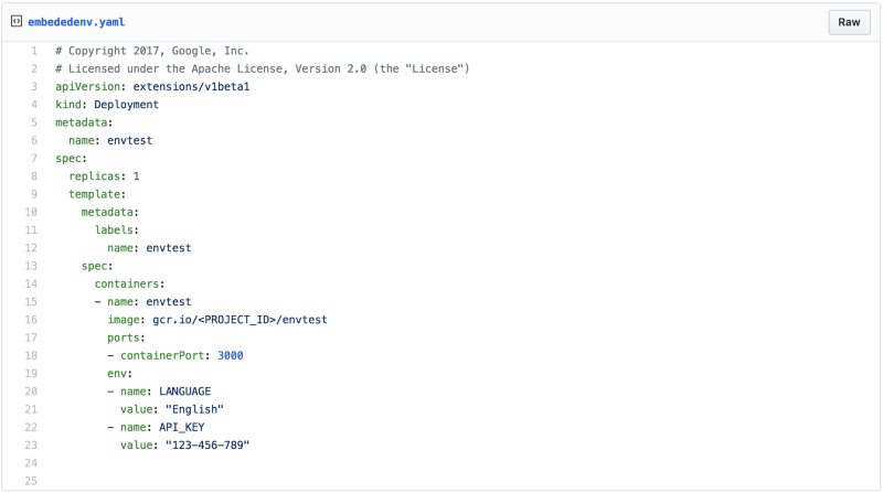 kubernetes environment variables